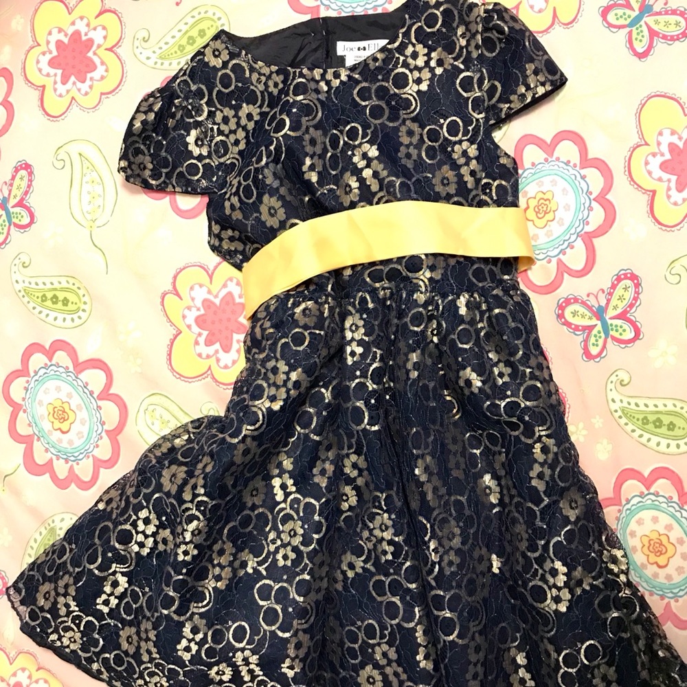 🎈Stuning party blue & gold dress - NWOT